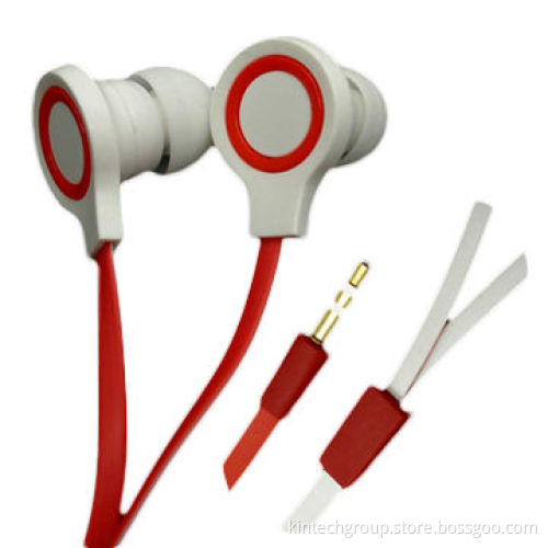 Flat Earphone with flat wire, good-quality, fashion style, can prints logo for MOQ 1,000pcs